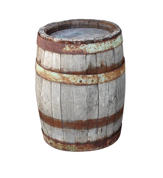 Old Barrel White Background — Stock Photo, Image