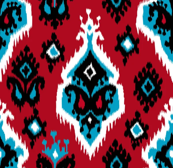 Patrón oriental. Patrón de seda. Patrón de algodón. Adras. Ikat.. — Vector de stock