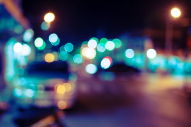 Vintage şehir gece ışık bokeh