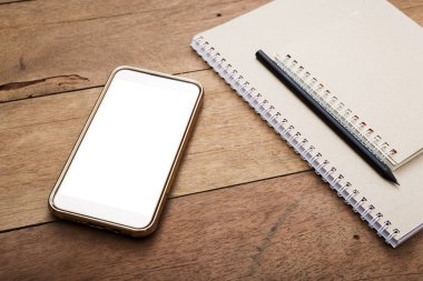 Ofis Masaları akıllı telefon mobil beyaz ekranda