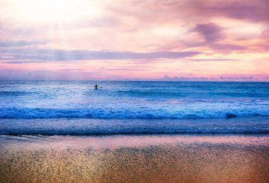 Plaj kum deniz manzarası manzara doğa alacakaranlık 