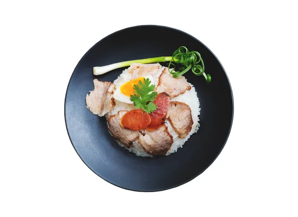 ご飯豚肉と卵分離クリッピング ・ パス — ストック写真