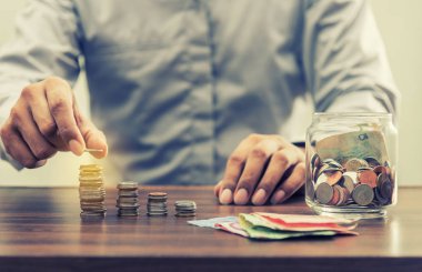 Kaydetmek para ve Finans iş kavramı için banka hesabı