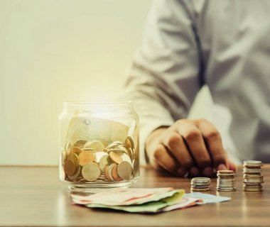 Finans iş kavramı için emeklilik için tasarruf