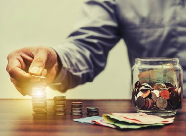 Kaydetmek para ve Finans iş kavramı için banka hesabı