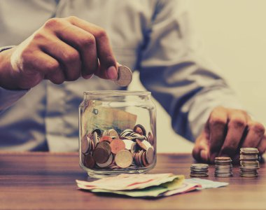 Finans iş kavramı için emeklilik için tasarruf