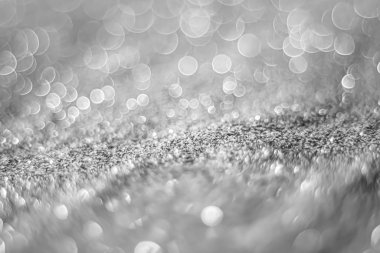 Glitter ışık soyut gümüş bokeh bulanık arka plan 