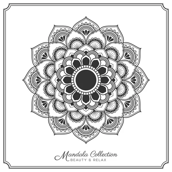 Diseño decorativo mandala tatuaje y ornamento — Vector de stock