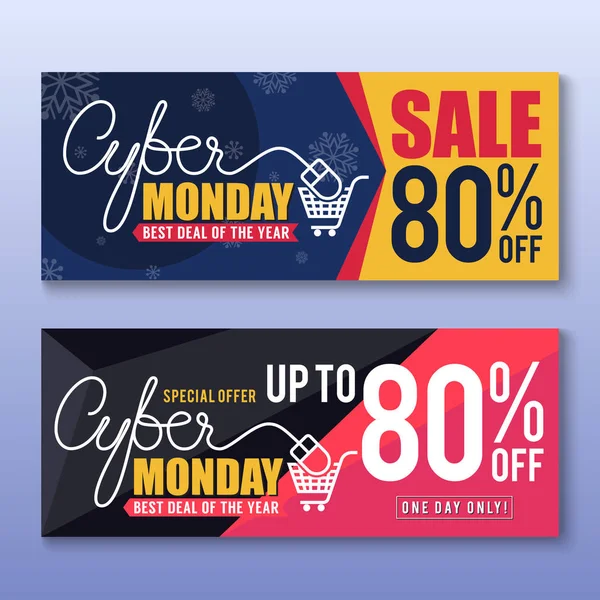 Cyber Monday Venta Banner Fondo — Vector de stock