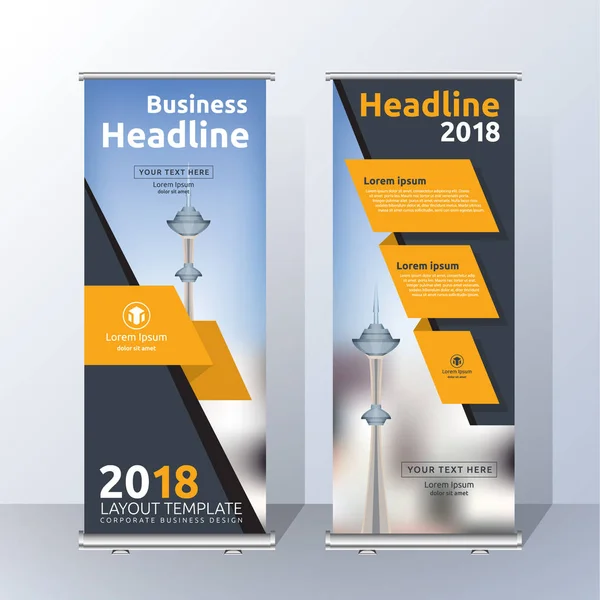 Plantilla vertical Roll Up Banner Diseño — Vector de stock