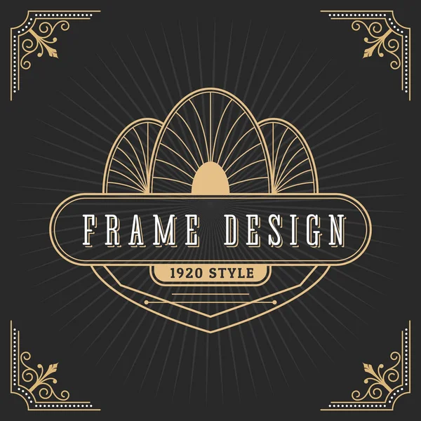 Vintage line frame design for labels