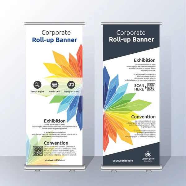 Design verticale del modello di banner roll up — Vettoriale Stock