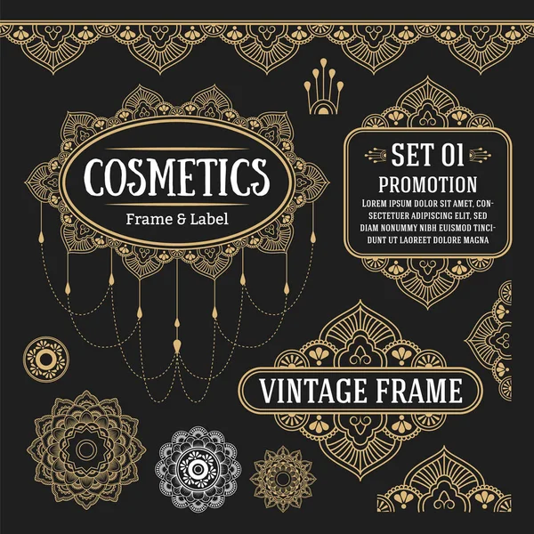 Set of retro vintage graphic design elements — Stock Vector