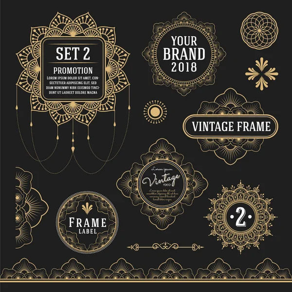 Set of retro vintage graphic design elements — Stock Vector