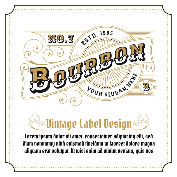 Design de logo de cadre vintage pour étiquettes — Image vectorielle