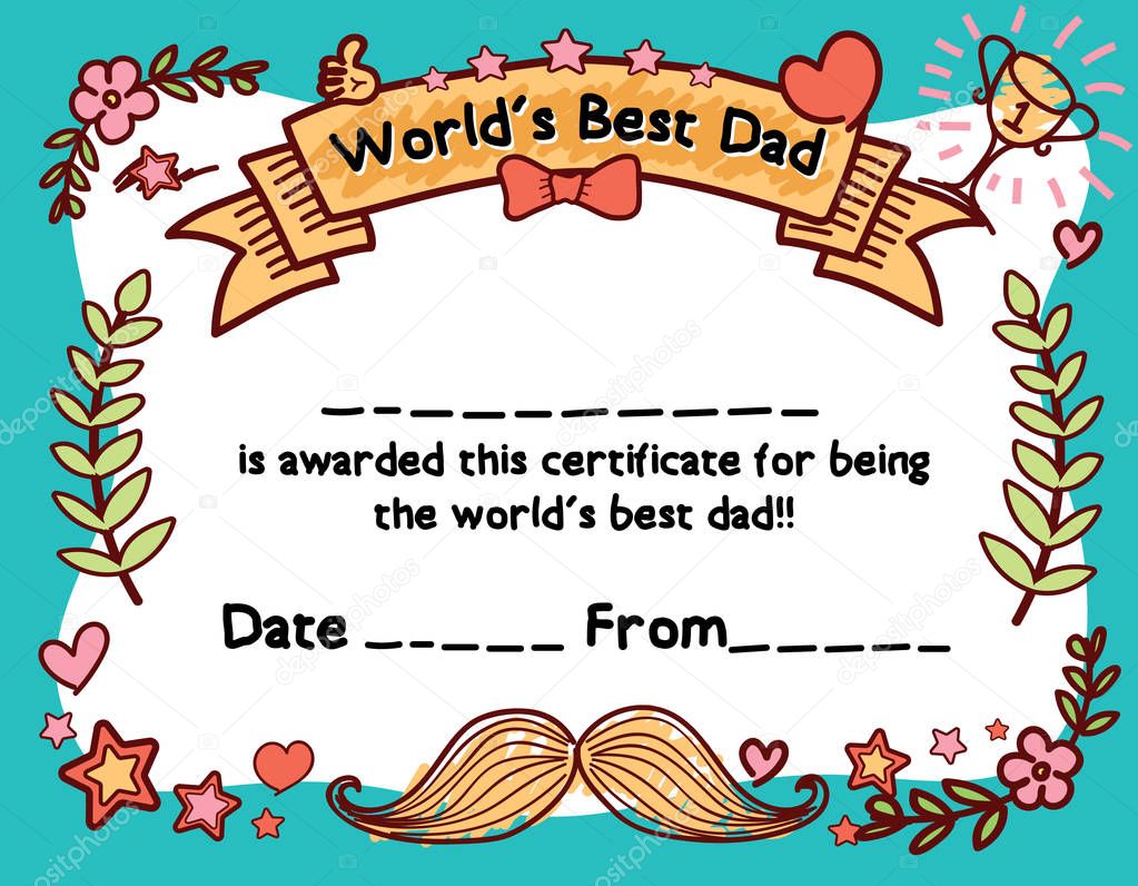 World's Best Dad Award Certificate