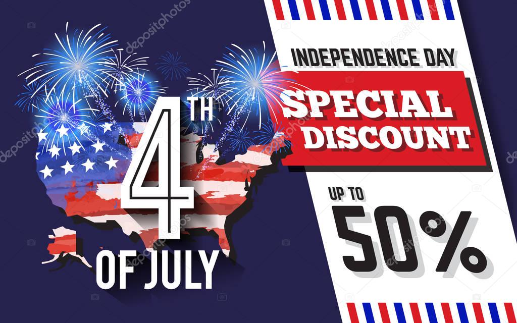 4TH of July Celebration Discount Promotion Background