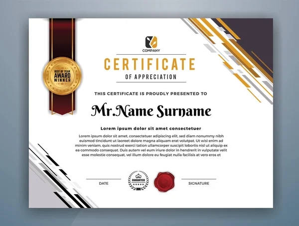 Modèle de certificat professionnel moderne — Image vectorielle