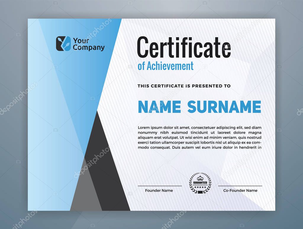 Modern Professional Certificate Template Design