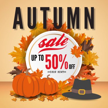 Sonbahar satış banner arka plan şablonu tasarımı
