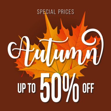 Sonbahar satış kare afiş arka plan