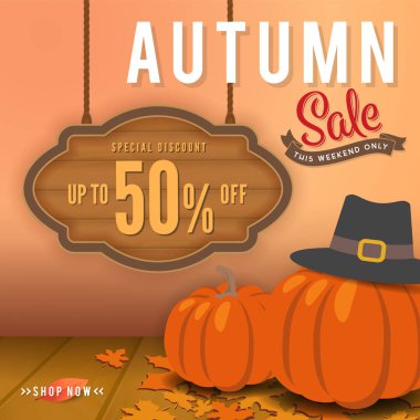 Sonbahar Satılık sbanner arka plan tasarım