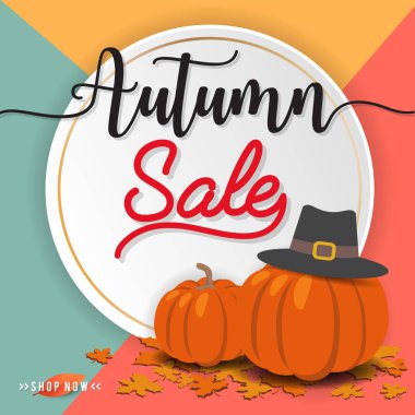 Sonbahar satış banner arka plan tasarımı