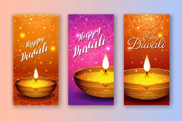 Festival Diwali venta banner y cartel fondo — Vector de stock