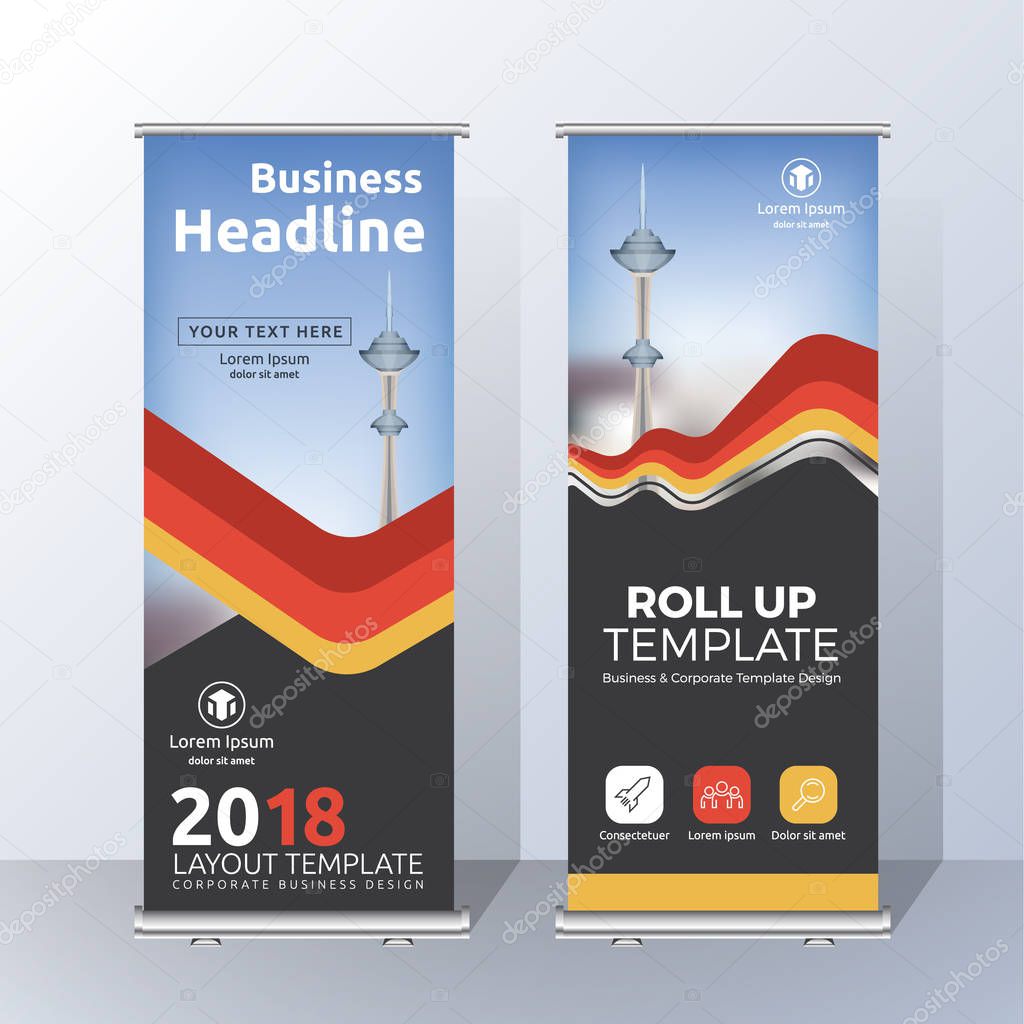 Vertikale Roll Up Banner Template Design f r ank ndigen 