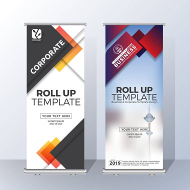 Dikey olarak topla bildiri için Banner şablon tasarımı ve reklam