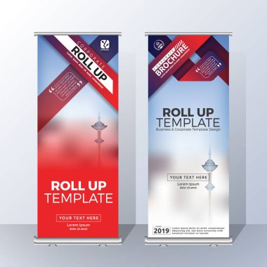 Dikey olarak topla bildiri için Banner şablon tasarımı ve reklam