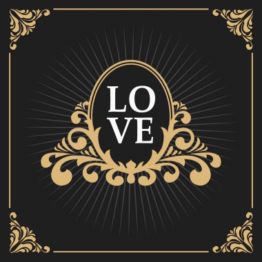 Vintage lüks Monogram Logo şablonu