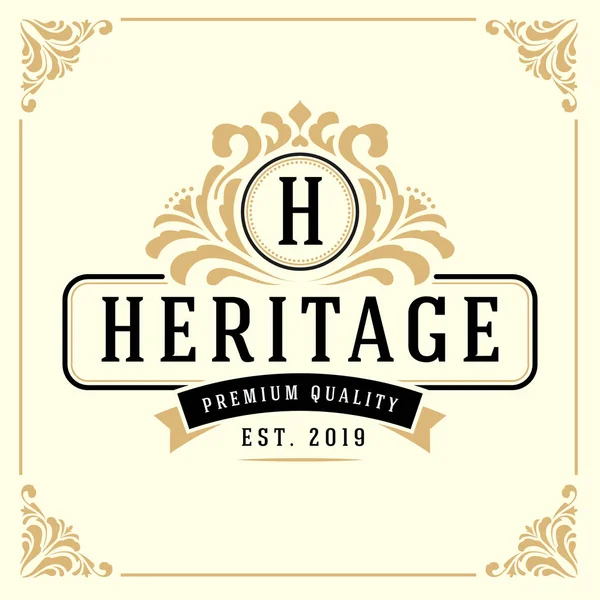 Πρότυπο λογότυπο μονόγραμμα vintage πολυτέλεια — Διανυσματικό Αρχείο