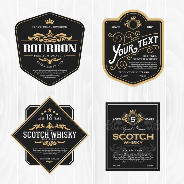 Marco vintage clásico para etiquetas de whisky — Vector de stock