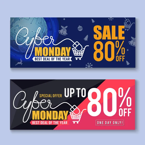 Cyber Monday Venta Banner Fondo — Vector de stock