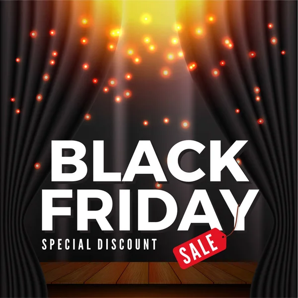 Black Friday Sale Banner Background for Special Deal Promotion — Stock Vector