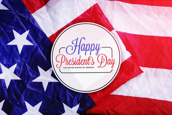 Tipografía Feliz Día del Presidente en la Bandera de EE.UU. —  Fotos de Stock