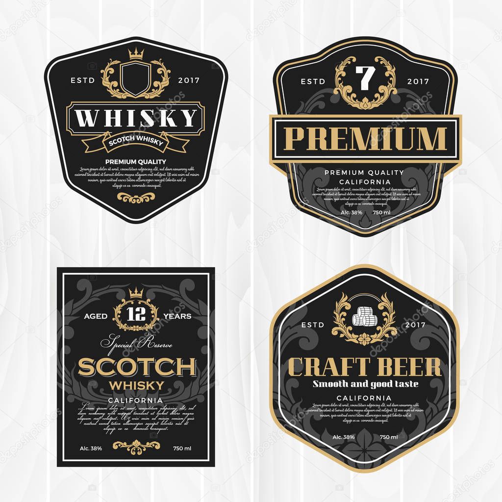Classic vintage frame for labels, banner and other design. Suitable for whiskey, beer and premium product.