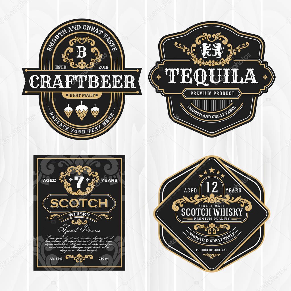 Classic vintage frame for labels, banner and other design. Suitable for whiskey, beer and premium product.