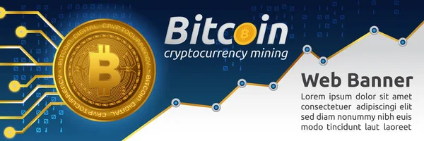 Bitcoin kryptovaluta konceptet banner bakgrund — Stock vektor