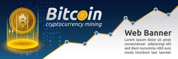 Bitcoin cryptocurrency концепція банер фону — стоковий вектор