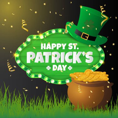 Gerçekçi St Patrick's günü arka plan ve afiş