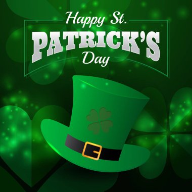 Gerçekçi St Patrick's günü tebrik kartı arka plan ve afiş
