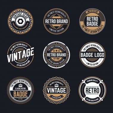 Daire Vintage ve Retro rozet tasarlamak