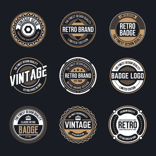 Cirkel van de Badge van Vintage en Retro Design — Stockvector