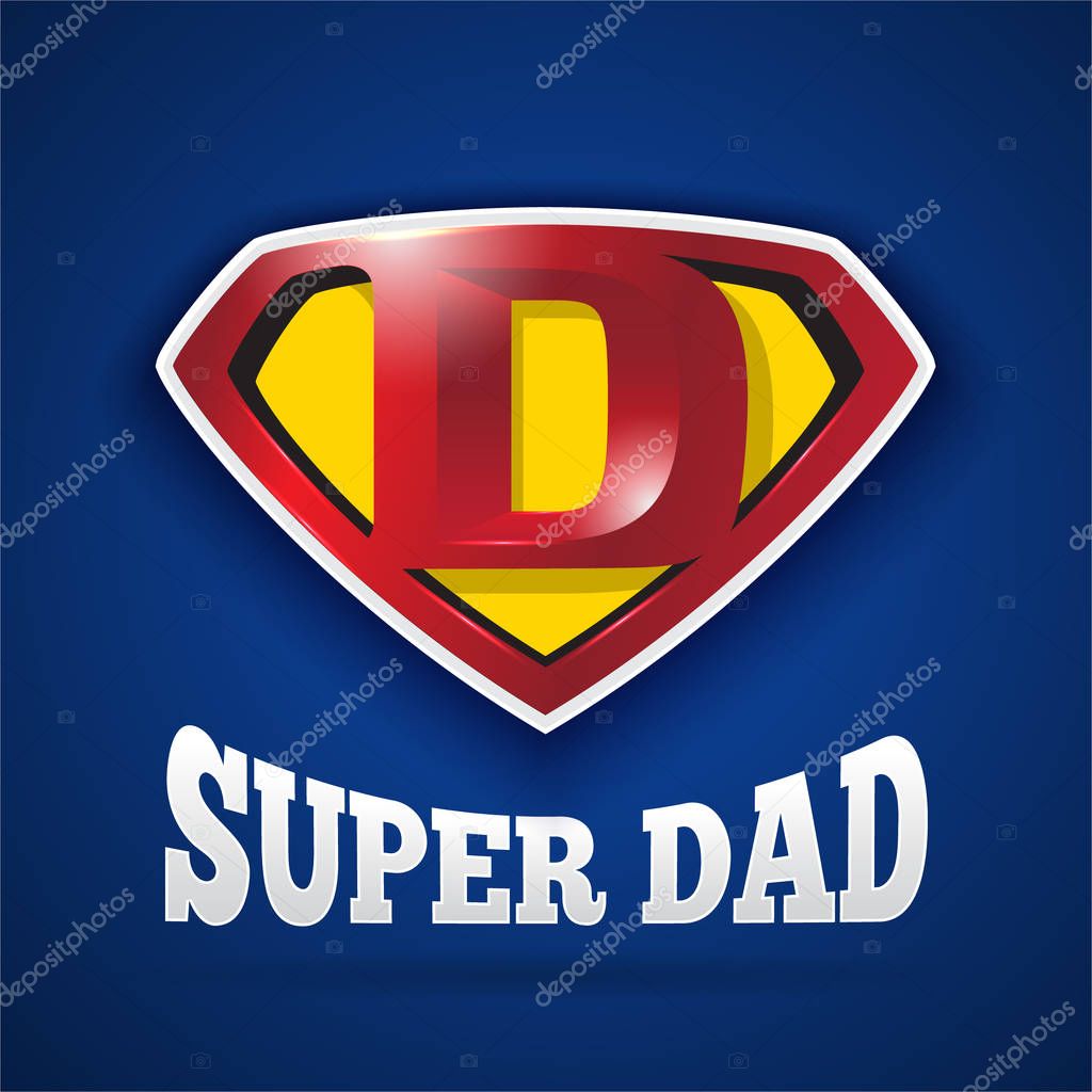 Super Dad Logo Design For Father's Day. Letter D logo in Diamond Shape.Vector illustration