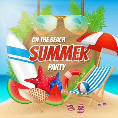 Yaz parti plaj poster tasarımı