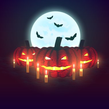 Vektör kabaklar mumlar ile.