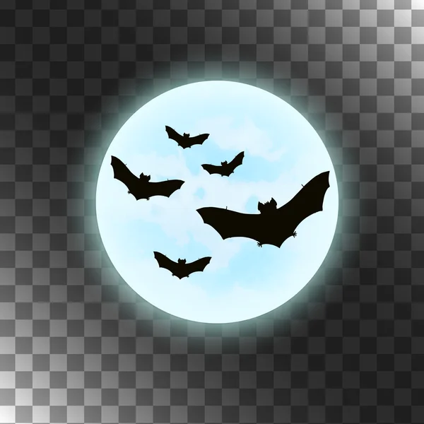 Murciélagos vectoriales con luna. ilustración de Halloween . — Archivo Imágenes Vectoriales