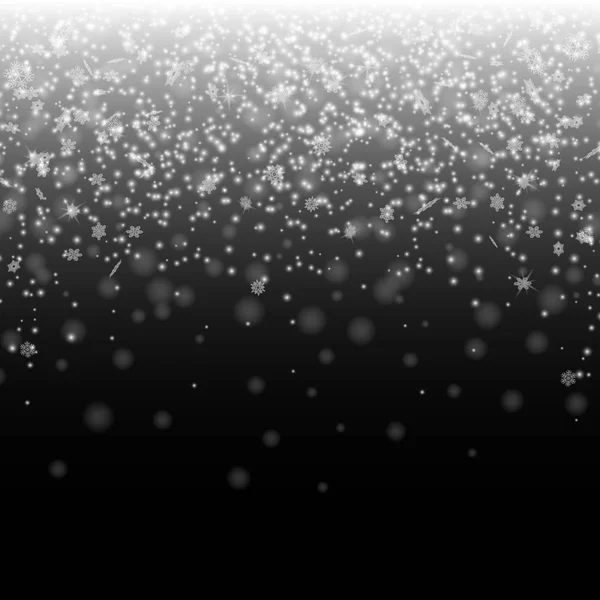 Nieve sobre fondo negro. Nieve de invierno . — Archivo Imágenes Vectoriales